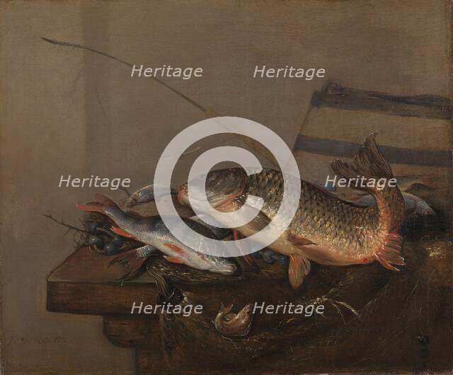 Still life with fish, 1648-1672. Creator: Pieter van Noort.