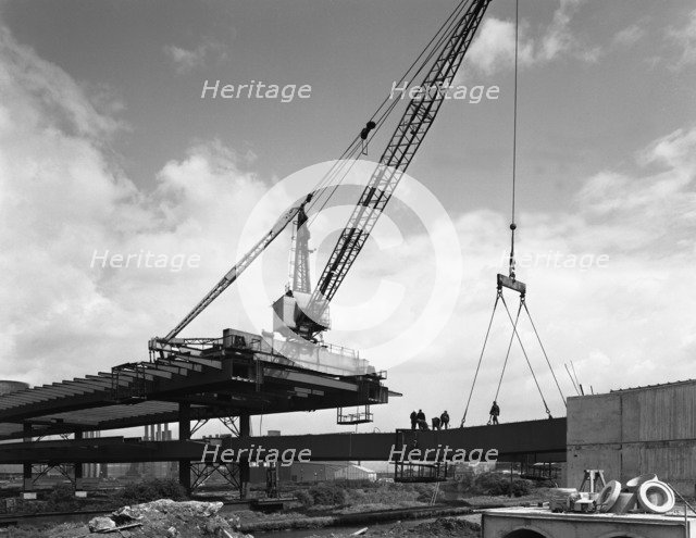 Tinsley Viaduct under construction, Meadowhall, near Sheffield, South Yorkshire, 1967. Artist: Michael Walters