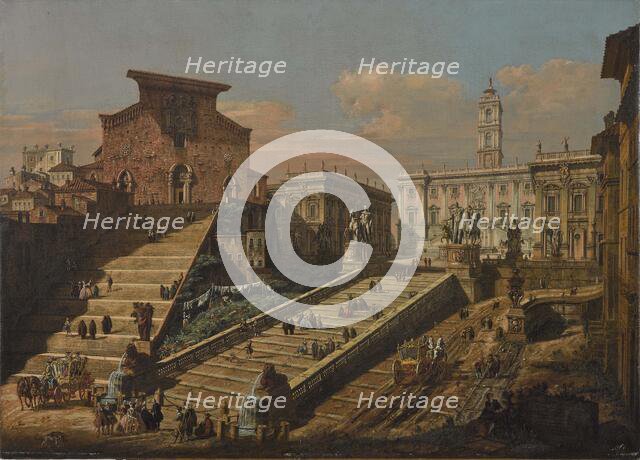 View of the Capitol with the Church of Santa Maria in Ara Coeli, 1768. Creator: Bellotto, Bernardo (1720-1780).