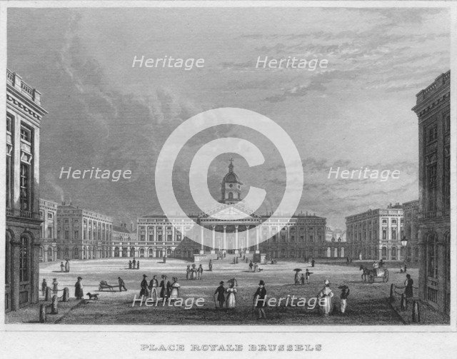 'Place Royale Brussels', 1850. Artist: Archelaus Cruse.