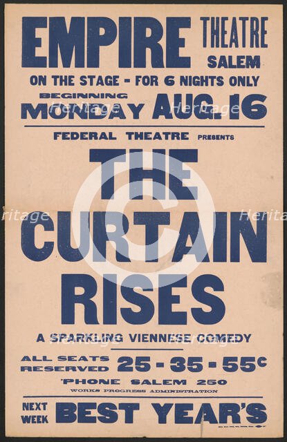 The Curtain Rises, Salem, MA, 1937. Creator: Unknown.