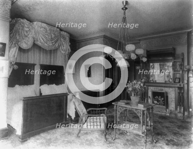 Barber house, Washington, D.C. - bedroom, between 1890 and 1950. Creator: Frances Benjamin Johnston.