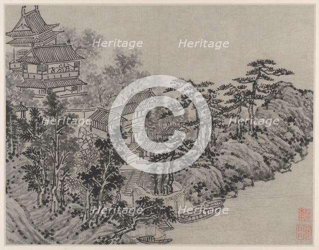 Twelve Views of Tiger Hill, Suzhou: Cloud-Climbing Pavilion, after 1490. Creator: Shen Zhou (Chinese, 1427-1509).