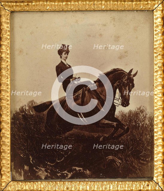 Empress Elisabeth on horseback, c. 1890. Creator: Anonymous.