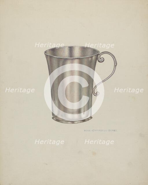 Silver Beaker with Handles, c. 1939. Creator: Rose Campbell-Gerke.