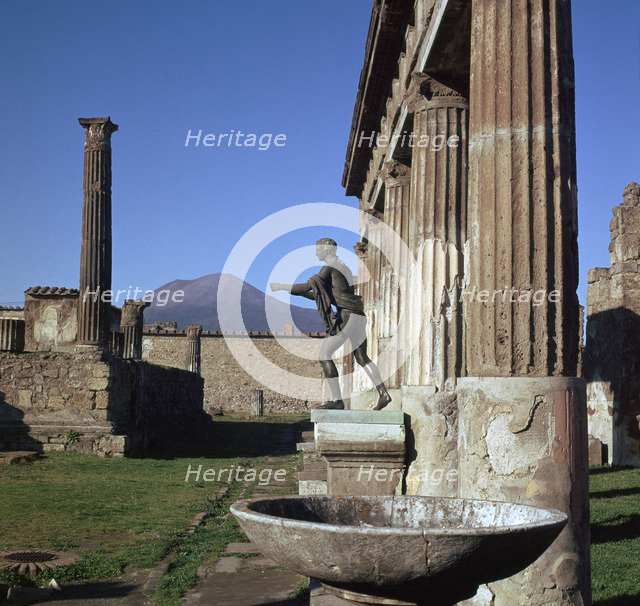 Bronze statue at temple of Apollo in Pompeii, 1st century. Creator: Unknown.