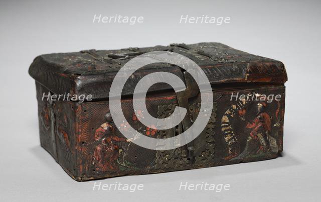 Leather Casket with Scenes of Courtly Love, c. 1350-1400. Creator: Unknown.