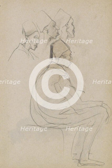 Seated man with a fez, 1896. Creator: Marius Bauer.