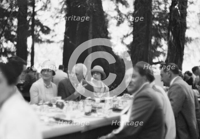 Moore, George Gordon, barbecue, 1927 Aug. Creator: Arnold Genthe.