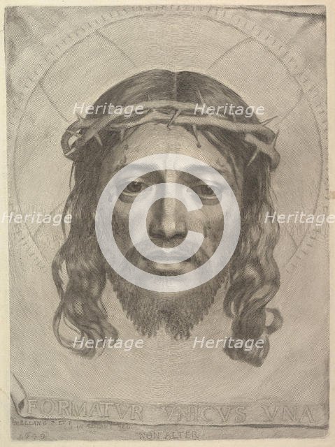 Face of Christ on St. Veronica's Cloth, 1649. Creator: Claude Mellan.