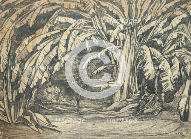 Stage design for the ballet Sleeping beauty by P. Tchaikovsky, 1911. Creator: Bakst, Léon (1866-1924).