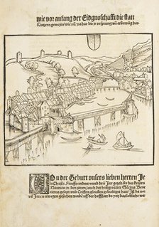 Detailed view of Lucerne. From Kronika by Petermann Etterlin, 1507. Creator: Master D.S. (active Early 16th cen.).