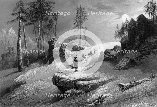 'Crossing the Choor Mountain', 1838. Creator: George Francis White.