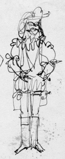 Man in period costume, c1950. Creator: Shirley Markham.