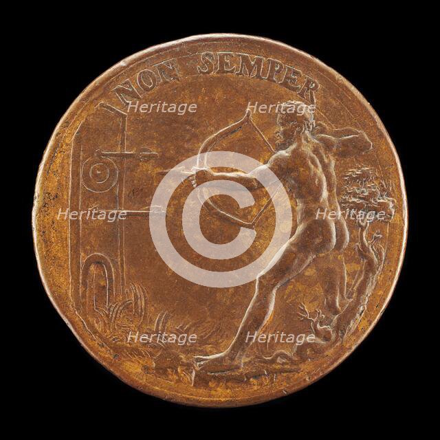 Sorra Shooting at a Mark [reverse], 1561. Creator: Antonio Abondio.