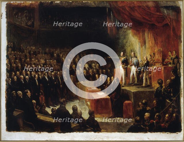 Louis-Philippe taking the oath before the chambers, August 9, 1830. Creator: Ary Scheffer.