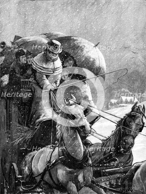 A Christmas Journey as we Used to Do It - drawn by A. E. Emslie, 1881. Creator: William James Palmer.