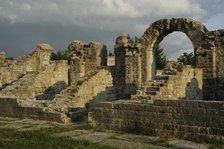 Partial view of the amphitheater ruins, ancient city of Salona, Solin, Croatia, 2018.  Creator: Unknown.