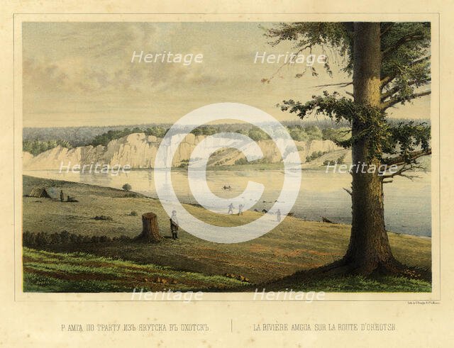 The Amga River on the Route from Yakutsk to Okhotsk, 1856. Creator: Ivan Dem'ianovich Bulychev.