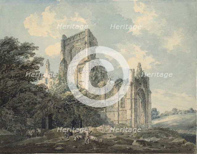 Kirkstall Abbey, Yorkshire, c1790-1802. Artist: Thomas Girtin.