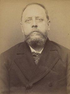 Berard. Adolphe. 52 ans, né le 26/9/41 à Paris Ve. ébéniste. Anarchiste. 16/3/94., 1894. Creator: Alphonse Bertillon.