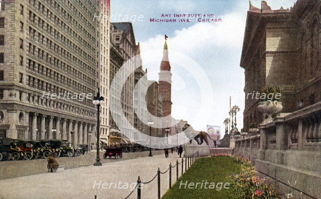 Art Institute and Michigan Avenue, Chicago, Illinois, USA, 1910. Artist: Unknown
