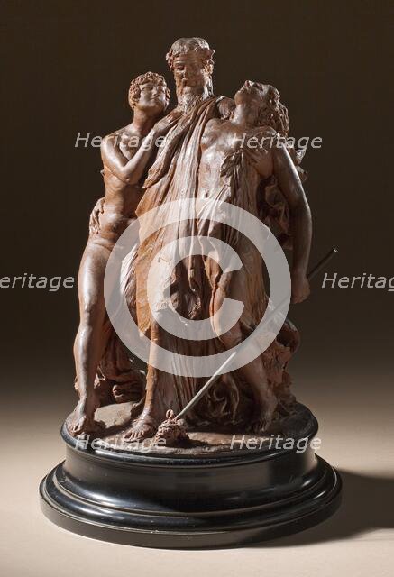 Dionysus Attended by Two Bacchantes, c.1865. Creator: Jean-Baptiste Descamps.