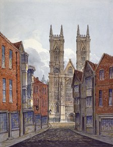 View of the west end of Westminster Abbey, looking from Tothill Street, London, c1815. Artist: William Pearson