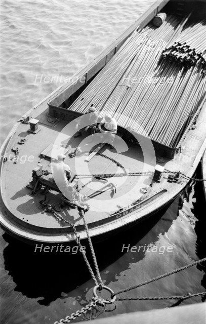 Thames bargemen on their barge, c1945-c1965. Artist: SW Rawlings