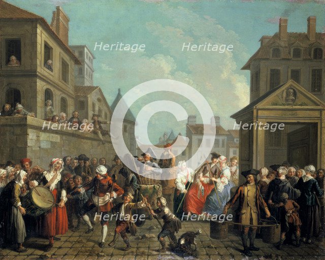 'Carnival in the Streets of Paris', 1757.  Artist: Etienne Jeaurat