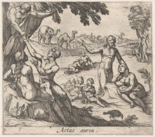 Plate 3: The Age of Gold (Aetas aurea), from Ovid's 'Metamorphoses', 1606. Creator: Antonio Tempesta.