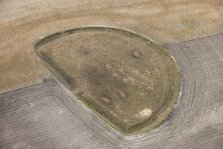 Early Iron Age enclosed settlement earthwork, Cow Down, Wiltshire, 2015. Creator: Damian Grady.