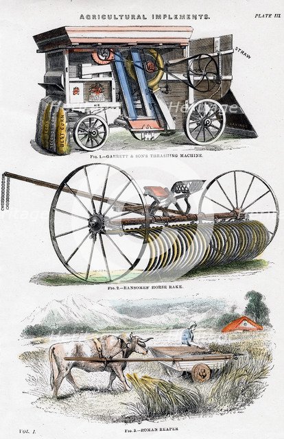 Agricultural implements, 19th century. Artist: Unknown