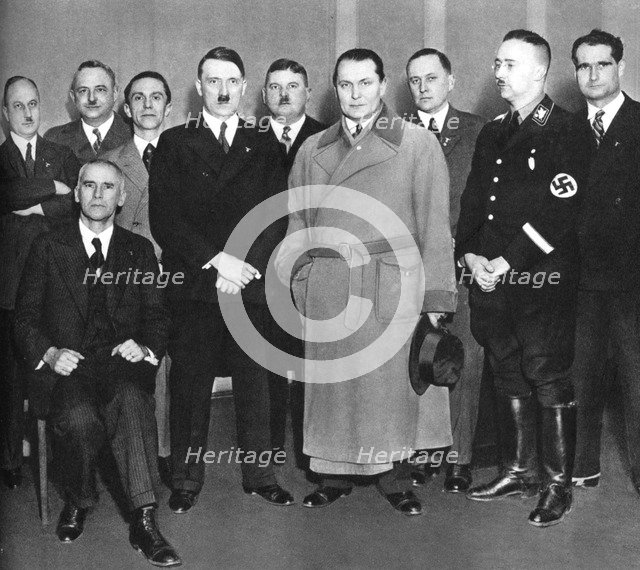 Adolf Hitler (1889-1945) with other members of the Nazi Party, 1933. Artist: Unknown