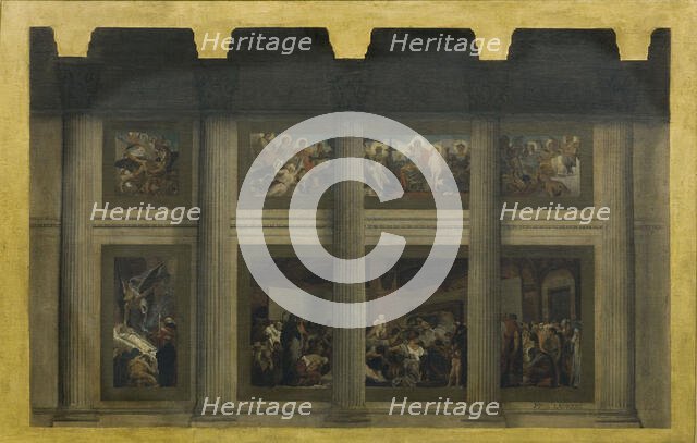 Esquisse pour le Panthéon : La mort de sainte Geneviève, between 1876 and 1885. Creator: Jean-Paul Laurens.