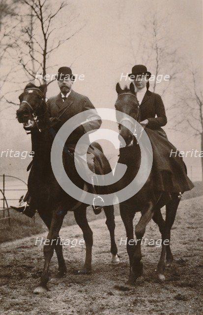 'H.M. King George V. and Princess Mary', 1914. Creator: Rotary Photo.
