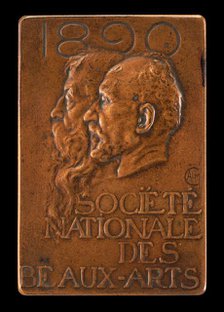Société Nationale des Beaux-Arts: Jean-Louis Ernest Meissonier and Pierre Puvis..., [obverse], 1890. Creator: Alexandre Louis Marie Charpentier.