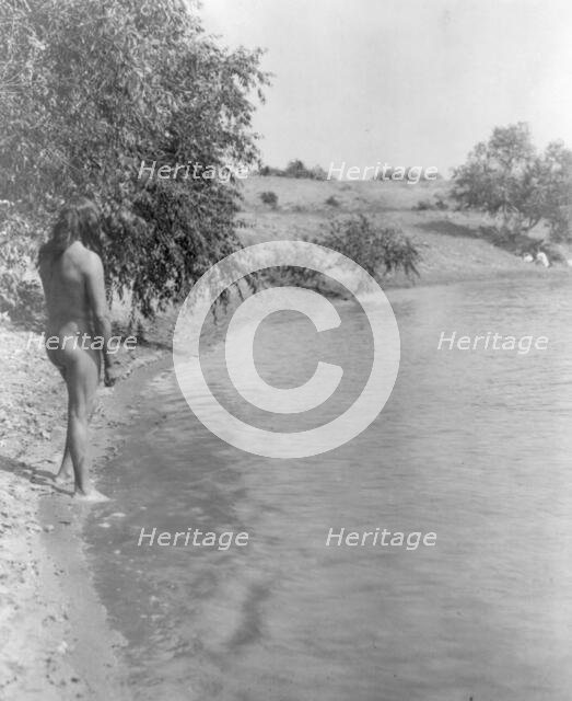 The bather-Mandan, c1908. Creator: Edward Sheriff Curtis.
