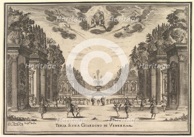 Third scene, the garden of Venus, from 'The marriage of the gods' (Le nozze degli Dei), 1637. Creator: Stefano della Bella.