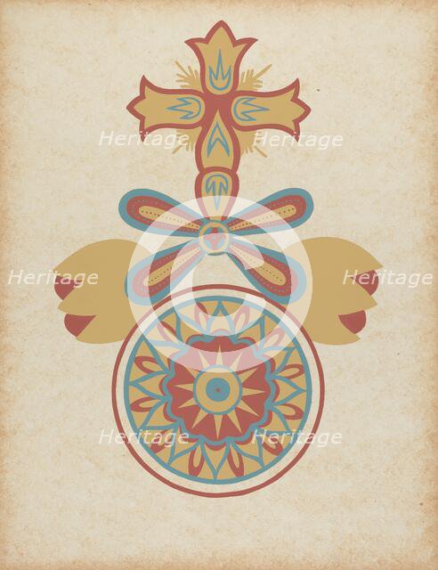 Santa Barbara Mission Doorway Design from the portfolio "Decorative Art...", 1935/1942. Creator: Unknown.