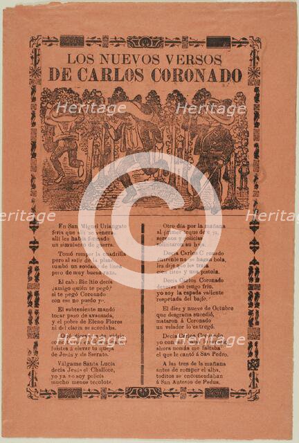 New Verses from Carlos Coronado, 1910. Creator: José Guadalupe Posada.