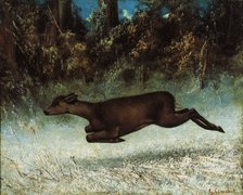 'Doe Leaping', 19th century.  Artist: Gustave Courbet