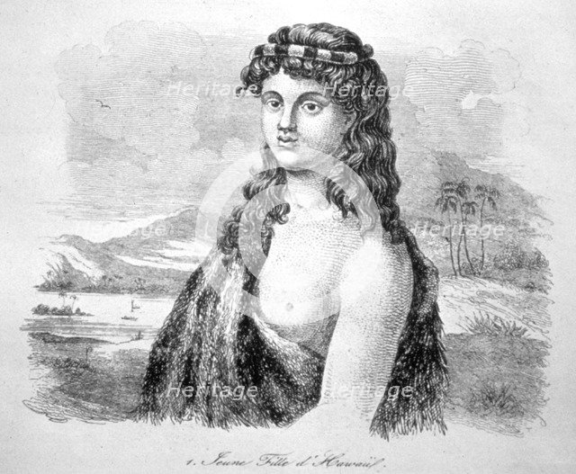 Young girl from the island of Hawaii, c1824.  Artist: William Dampier