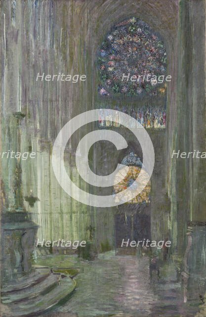 Interior of Reims Cathedral, c1892. Creator: Helleu, Paul César (1859-1927).