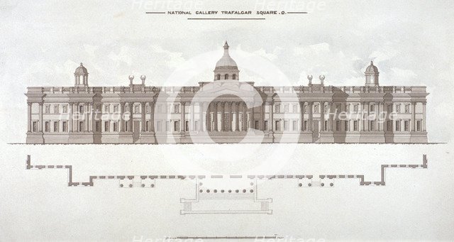 National Gallery, Trafalgar Square, Westminster, London, c1838. Artist: Anon