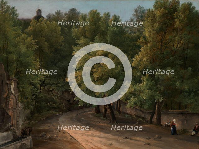 From the Park at Palazzo Chigi, Ariccia, between 1827 and 1829. Creator: Evelina Stading.