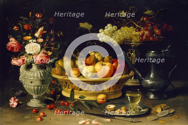 Still Life of Fruit and Flowers, 1608-1621. Artist: Clara Peeters.