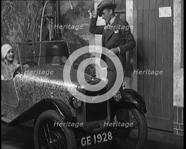 Jack Hulbert Climbing Into a Car, 1920s.  Creator: British Pathe Ltd.