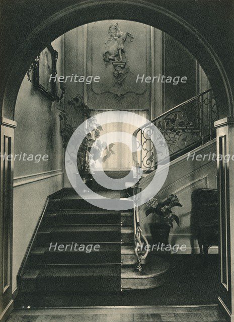 'Haus H., Dresden: The Staircase. Designed by Professor E Haiger; executed by the Vereinigte Werksta Artist: Unknown.