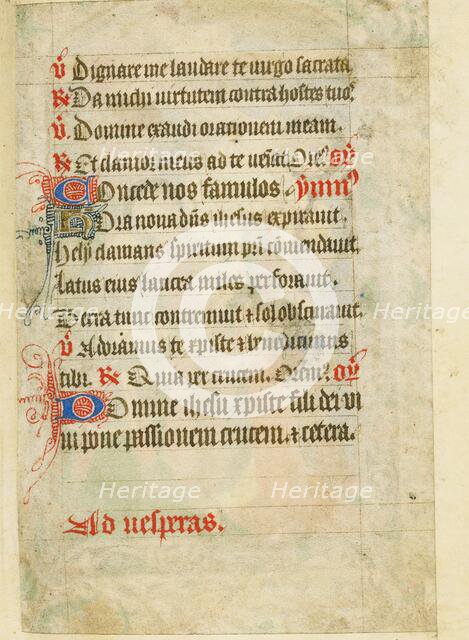 Text Page; Book of Hours, about 1430-1440. Creator: Fastolf Master.